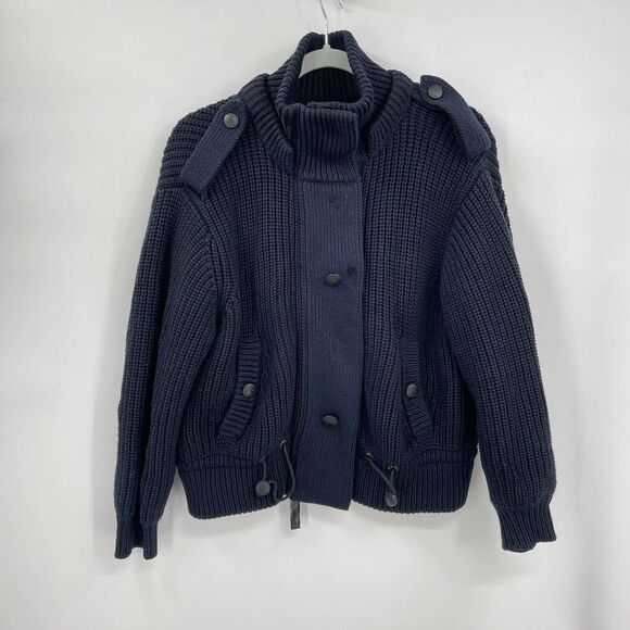 Burberry Sport  Womens Jacket / Thick Sweater Size M‎ Color Navy Blue Wool Blend - Picture 1 of 16